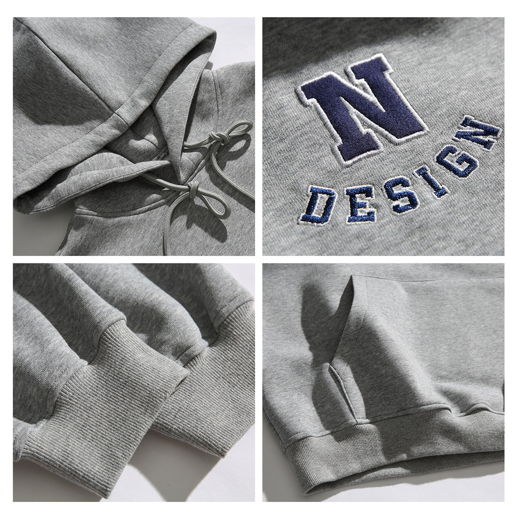 Simple Letter Embroidery Couple Hoodies Men And Women Casual Sweatshirt