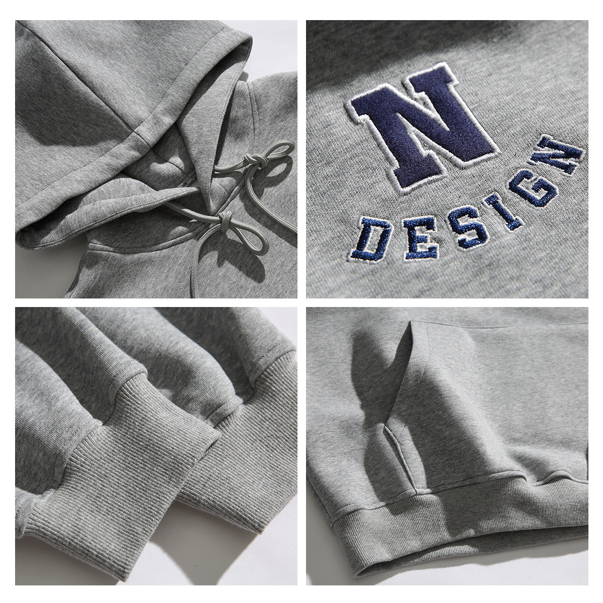 Simple Letter Embroidery Couple Hoodies Men And Women Casual Sweatshirt