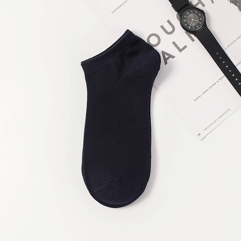 Solid Color Breathable Ankle Socks