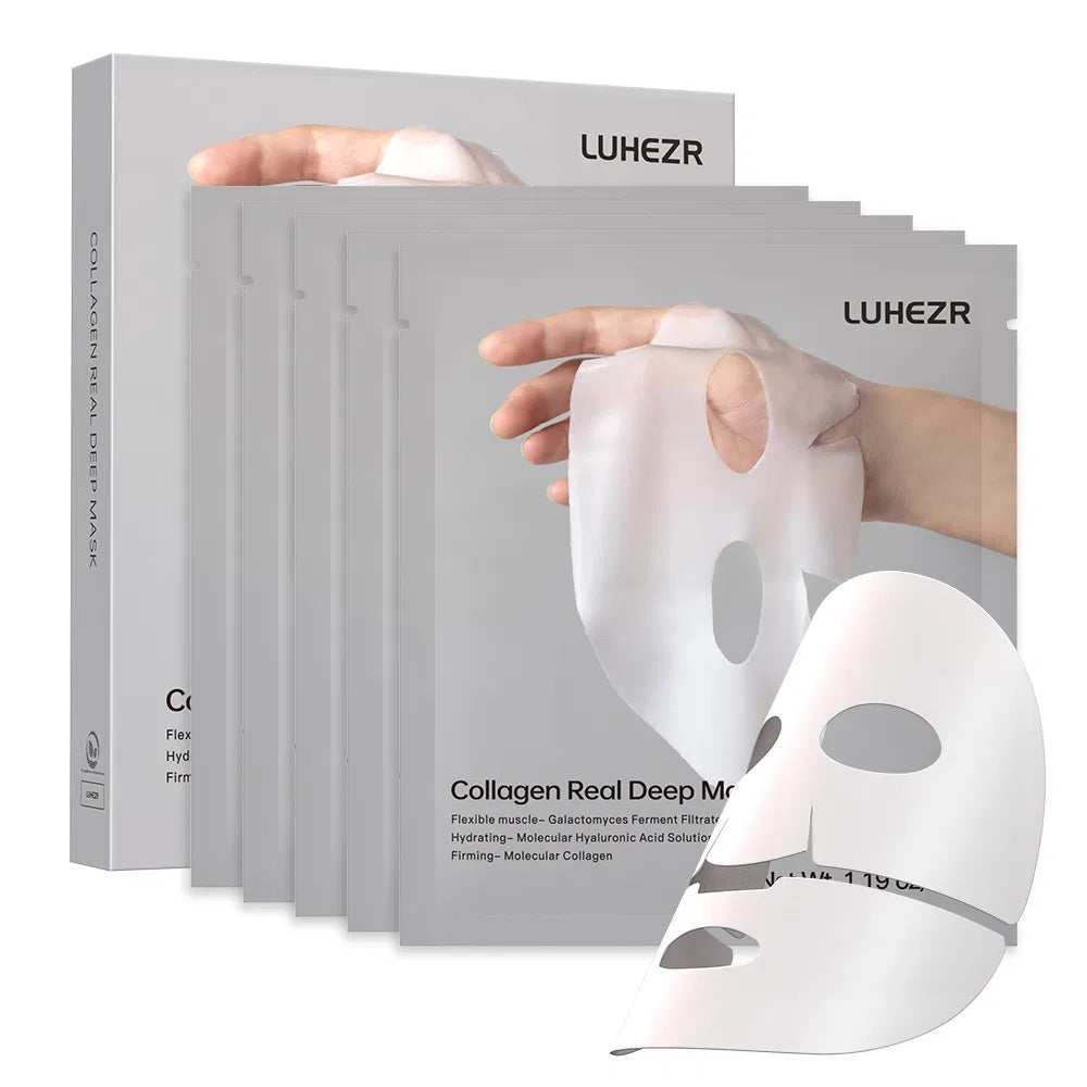 5 SHEETS/BOX Deep Collagen Anti Wrinkle Lifting Mask Collagen Mask Skincare Facial Masks For Women Skin Care Deep Hydration Tone Correction & Radiance Firmness & Elasticity Support Daily Care