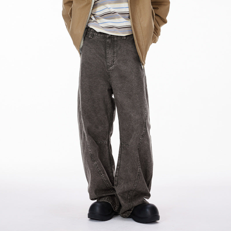 New Autumn Mens Retro Distressed, Deconstructed Casual Pants