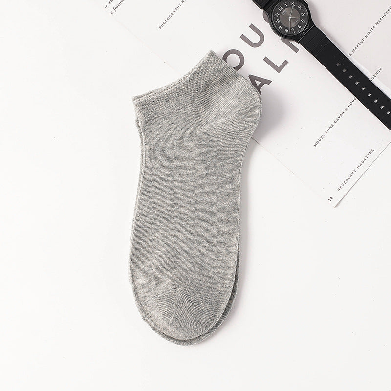 Solid Color Breathable Ankle Socks