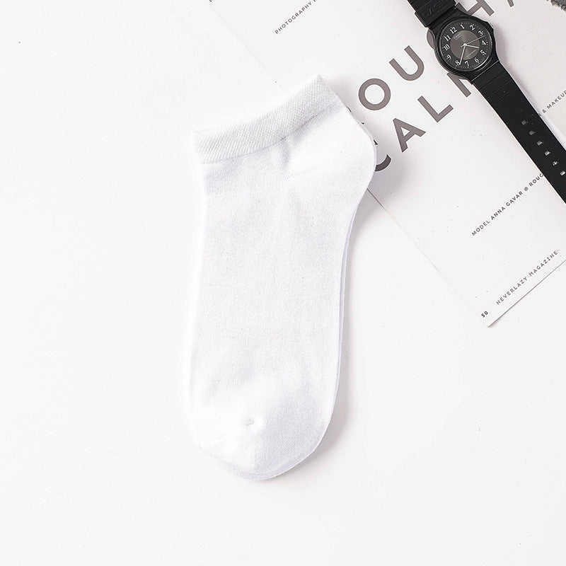 Solid Color Breathable Ankle Socks